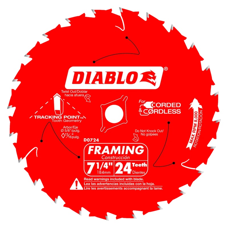 7-1/4 in. x 24 Tooth Framing Saw Blade – 25 per Order
