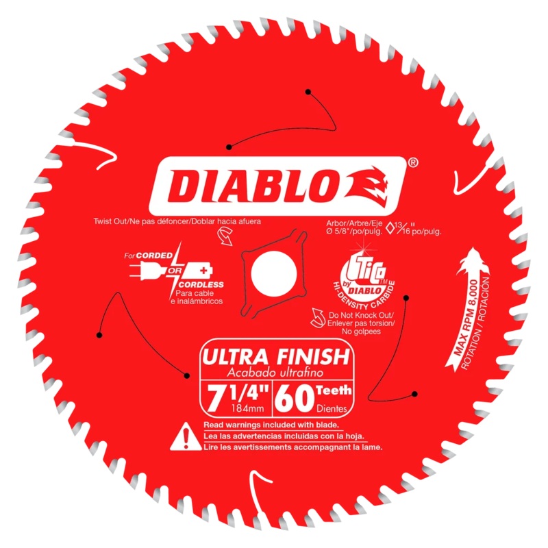 7-1/4 in. x 60 Tooth Ultra Finish Saw Blade – 14 per Order