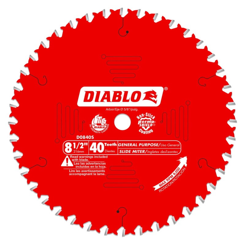 8-1/2 in. x 40 Tooth General Purpose Slide Miter Saw Blade – 8 per Order