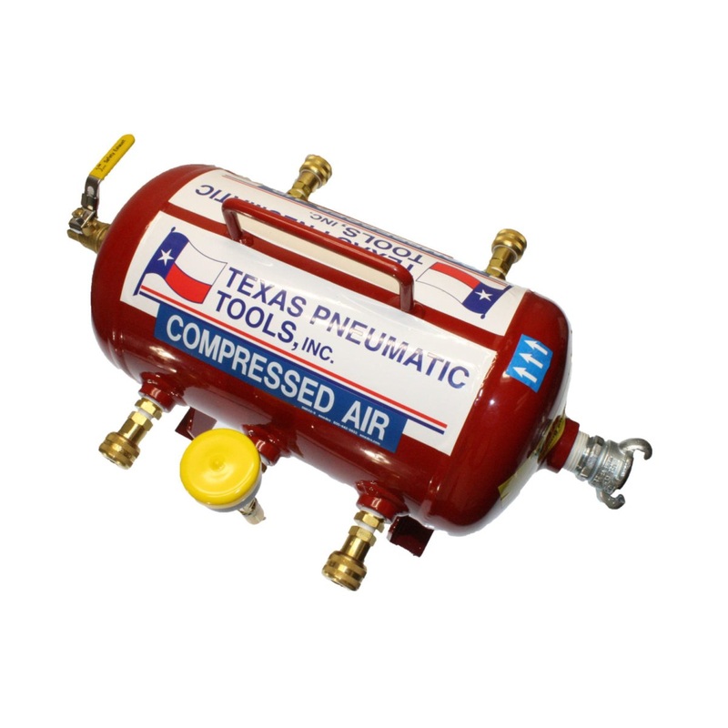X-3AMF-TQC(1/4) – Air Manifold (2.5 Gal, ASME Tank w/ 1/4 Industrial Quick Connect Fittings)