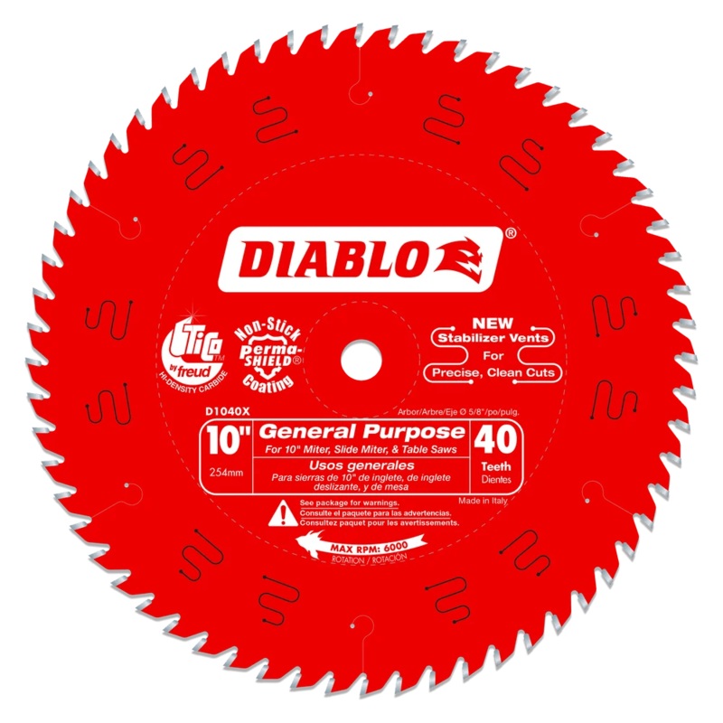 10 in. x 40 Tooth General Purpose Saw Blade – 10 Pack