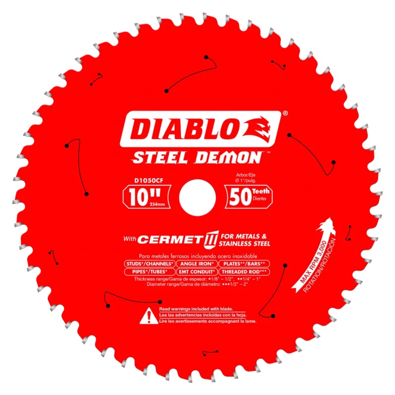 10 in. x 50 Tooth Cermet II Saw Blade for Metals and Stainless Steel – 5 pack
