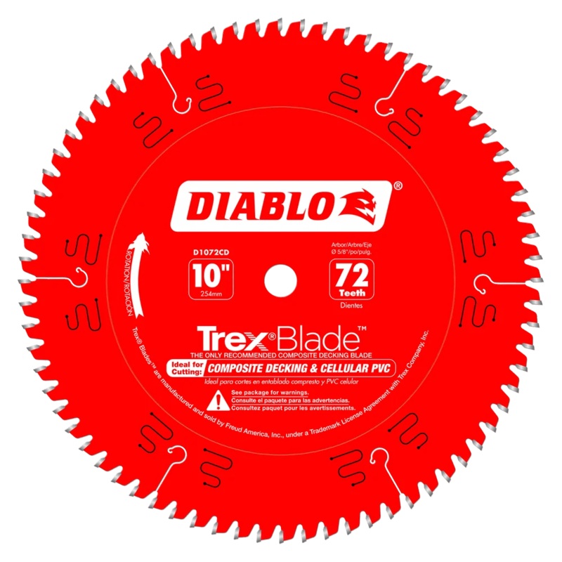 10 in. x 72 Tooth Composite Material/Plastics – 4 per Order