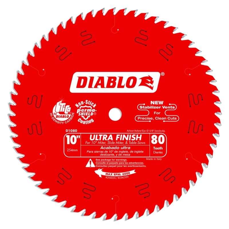 10 in. x 80 Tooth Ultra Finish Saw Blade – 5 per Order