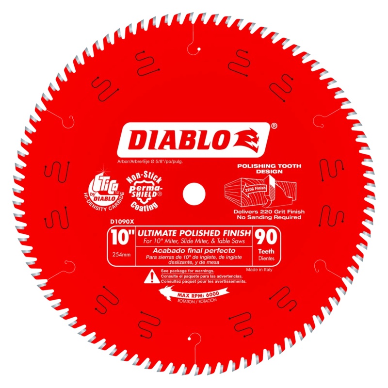 10 in. x 90 Tooth Ultimate Polished Finish Saw Blade – 4 per Order