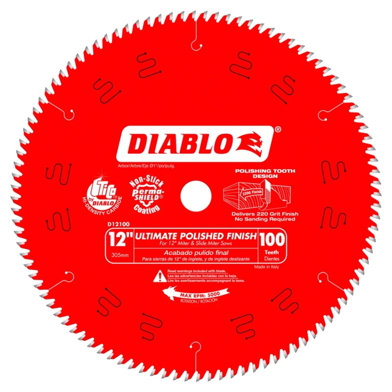 12 in. x 100 Tooth Ultimate Polished Finish Saw Blade – 4 per Order