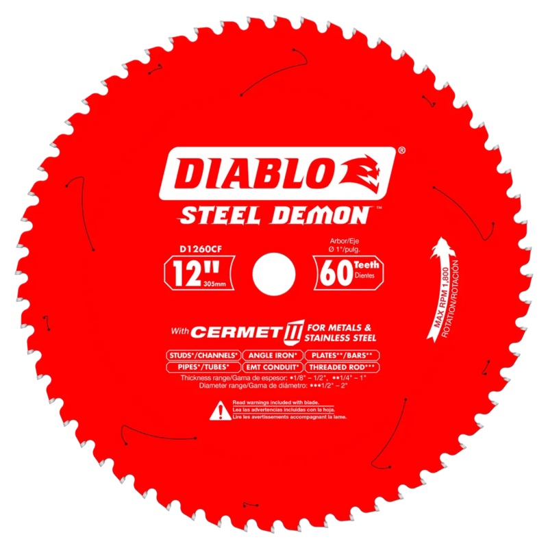 12 in. x 60 Tooth Cermet II Saw Blade for Metals and Stainless Steel – 4 per Order