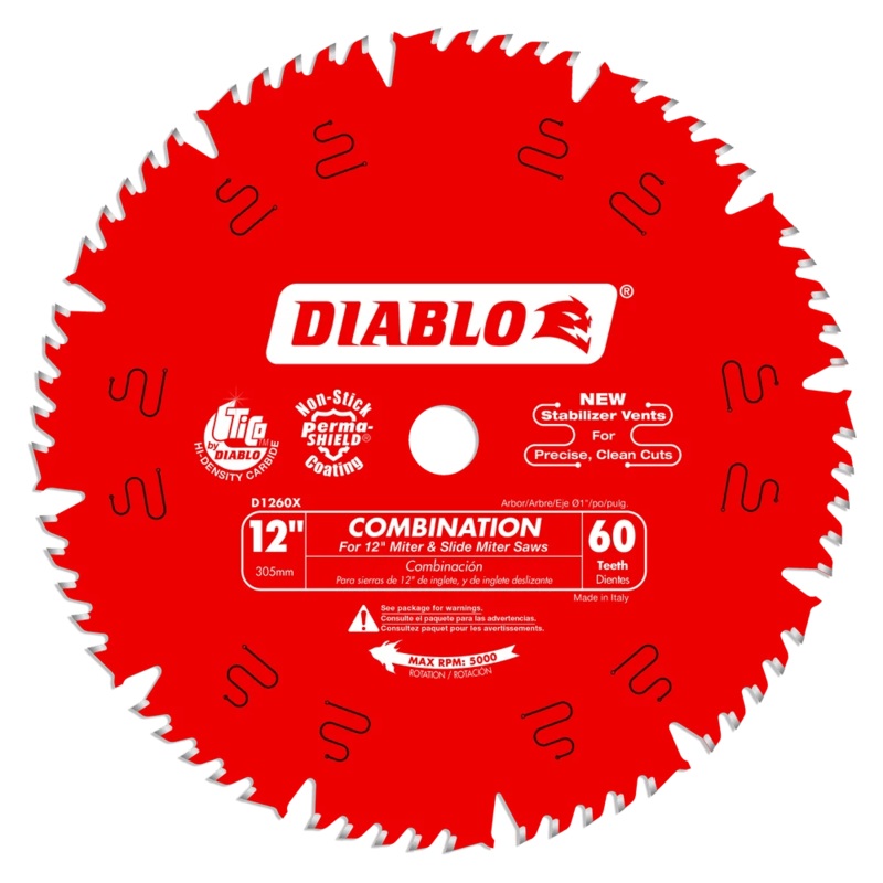 12 in. x 60 Tooth Combination Saw Blade – 5 per Order
