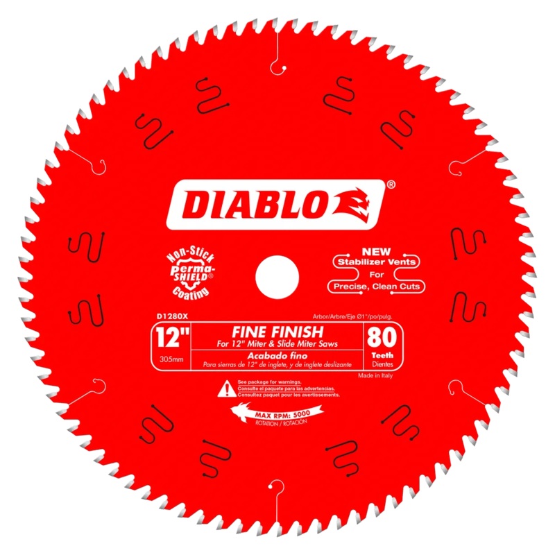 12 in. x 80 Tooth Fine Finish Saw Blade – 4 per Order
