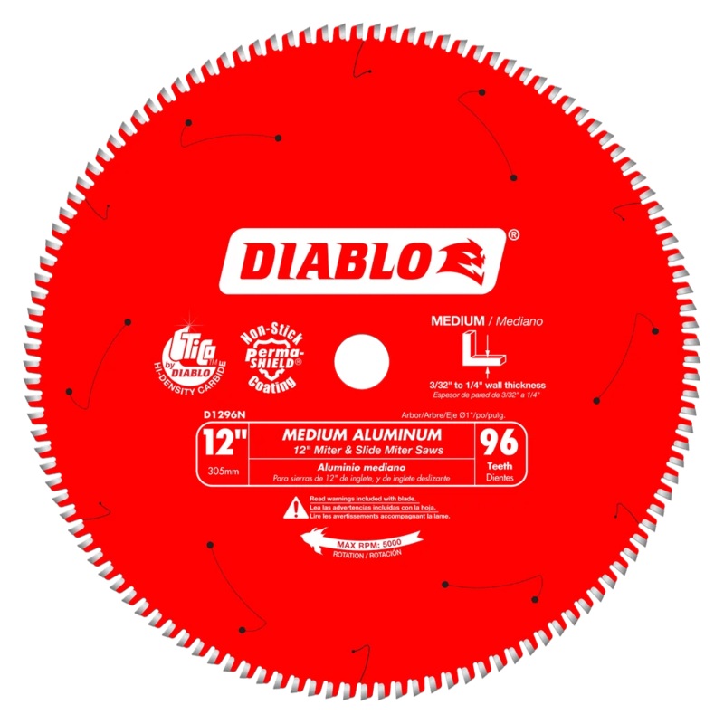 12 in. X 96 Tooth Medium Aluminum Saw Blade – 4 per Order