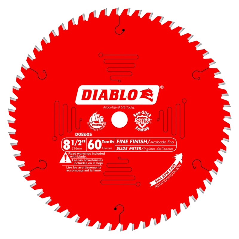 8-1/2 in. x 60 Tooth Fine Finish Saw Blade – 5 per Order