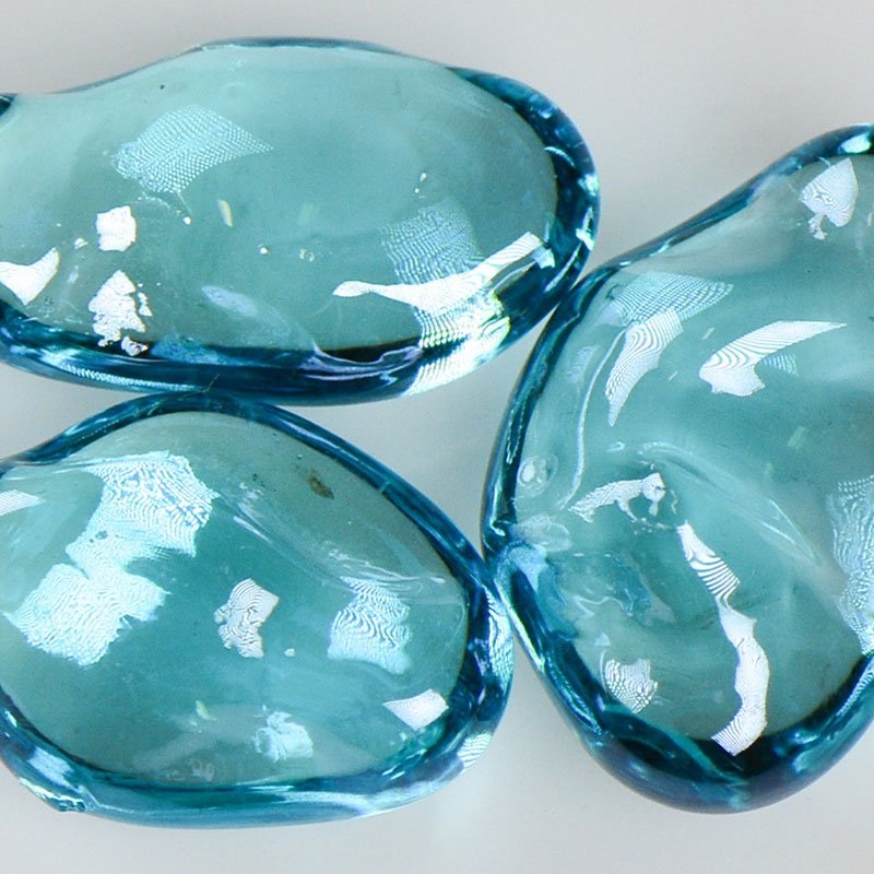 Blue Raspberry Iridescent Jelly Bean Glass