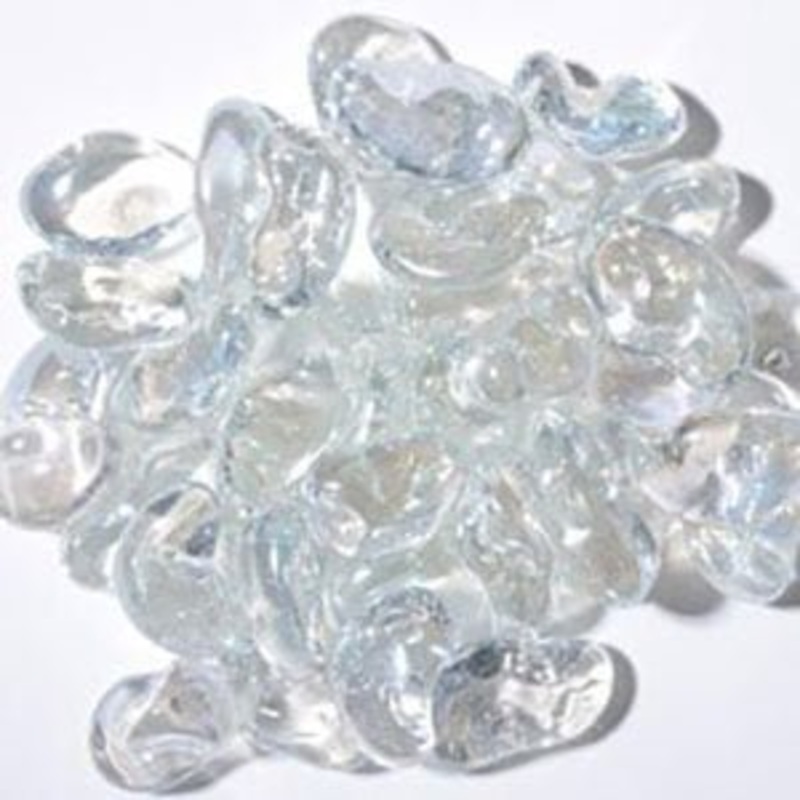 Glacier Ice Iridescent Jelly Bean Glass