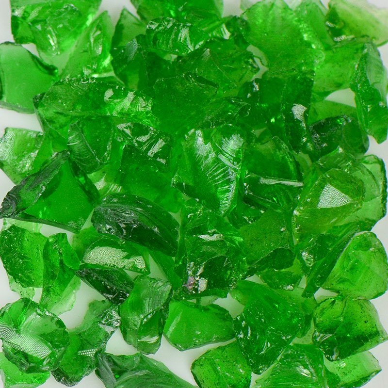 Light Green Fire Glass|1 Lb.|5 Lb.|10 Lb.|25 Lb.|50 Lb.||2 (1/4″ – 3/8″)||3 (3/8″ – 1/2″)