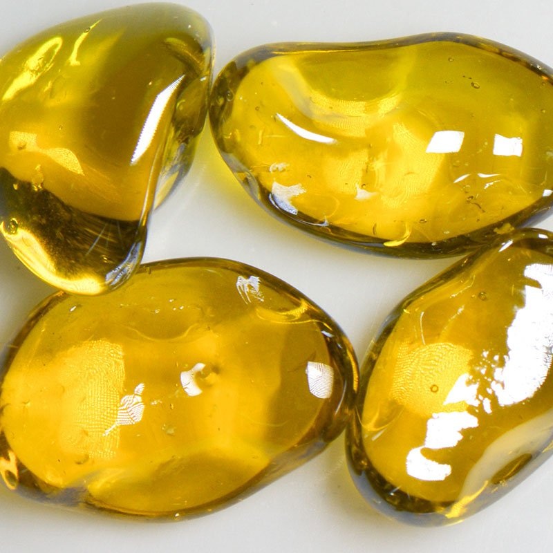Pineapple Iridescent Jelly Bean Glass
