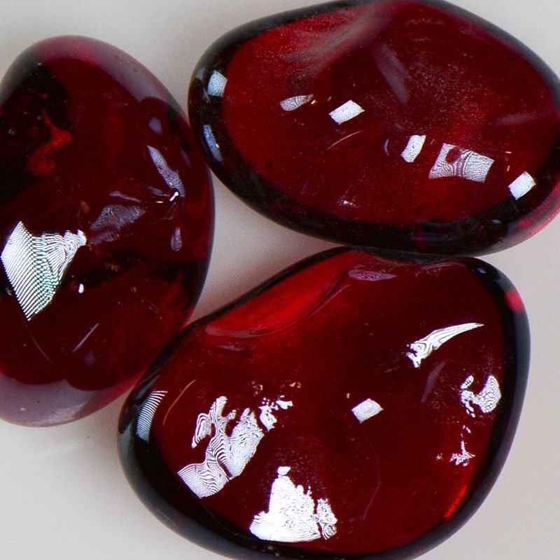 Strawberry Iridescent Jelly Bean Glass