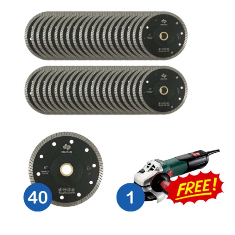 Porcelain Diamond Blades Combo Pack with Free Metabo Grinder