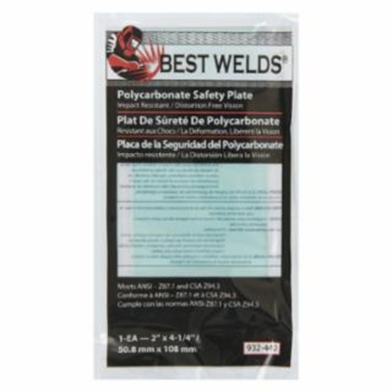 Safety Plate, 2 in x 4-1/4 in, Polycarbonate, Clear – 50 per Order