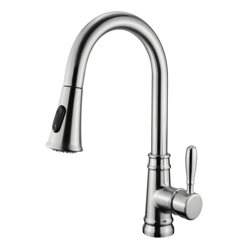 Dakota Sinks DSF-16KPO03 Signature 15 3/4 Inch Single Hole Pull-Down Pre-Rinse Kitchen Faucet