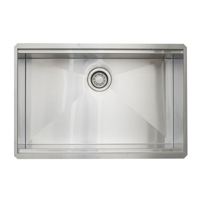 Dakota Sinks DSL-3020 Signature L-Series 30 x 20 Inch Flat Ledge Single Bowl Undermount Stainless Steel Kitchen Sink – Satin Brushed Nickel