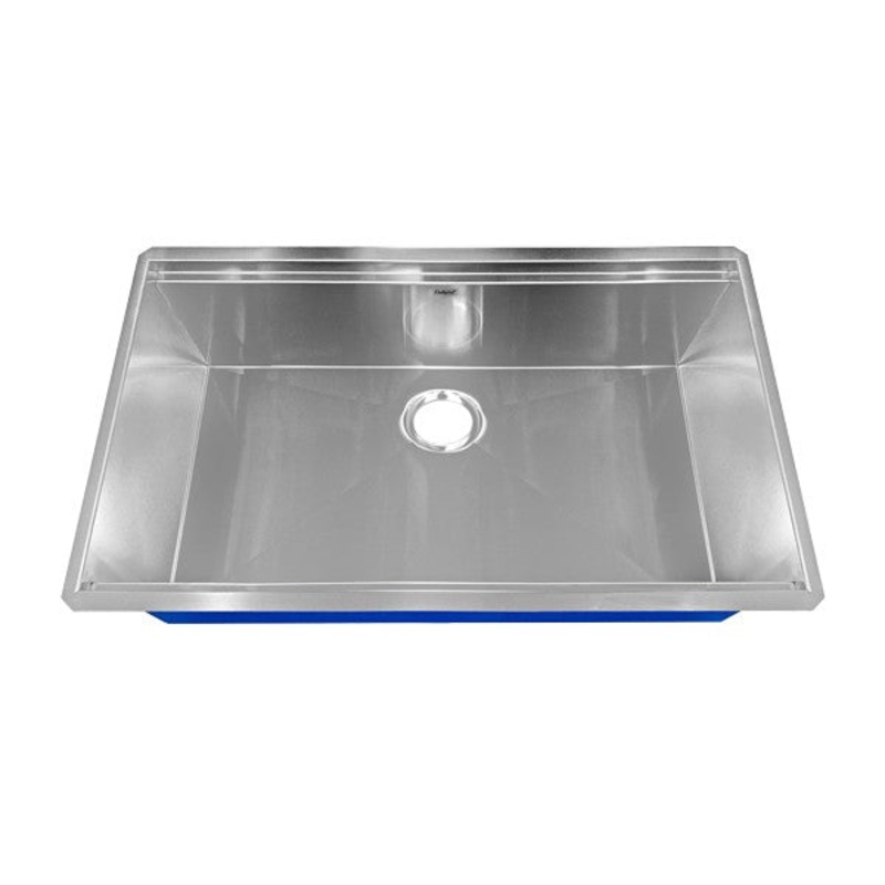 Dakota Sinks DSL-3319 Signature L-Series 33 Inch Flat Ledge Single Bowl Undermount Stainless Steel Kitchen Sink – Satin Brushed Nickel