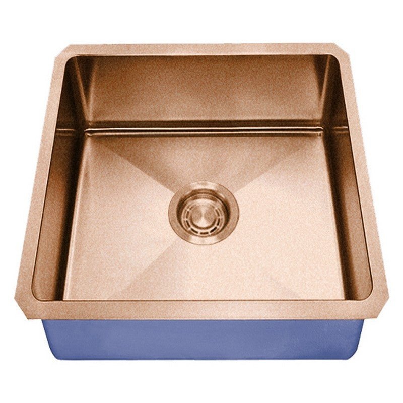 Dakota Sinks DSM-1616 Signature M-Series 16 Inch Micro Radius Single Bowl Undermount Kitchen Bar Sink with Bottom Grid, Satin Brushed Nickel
