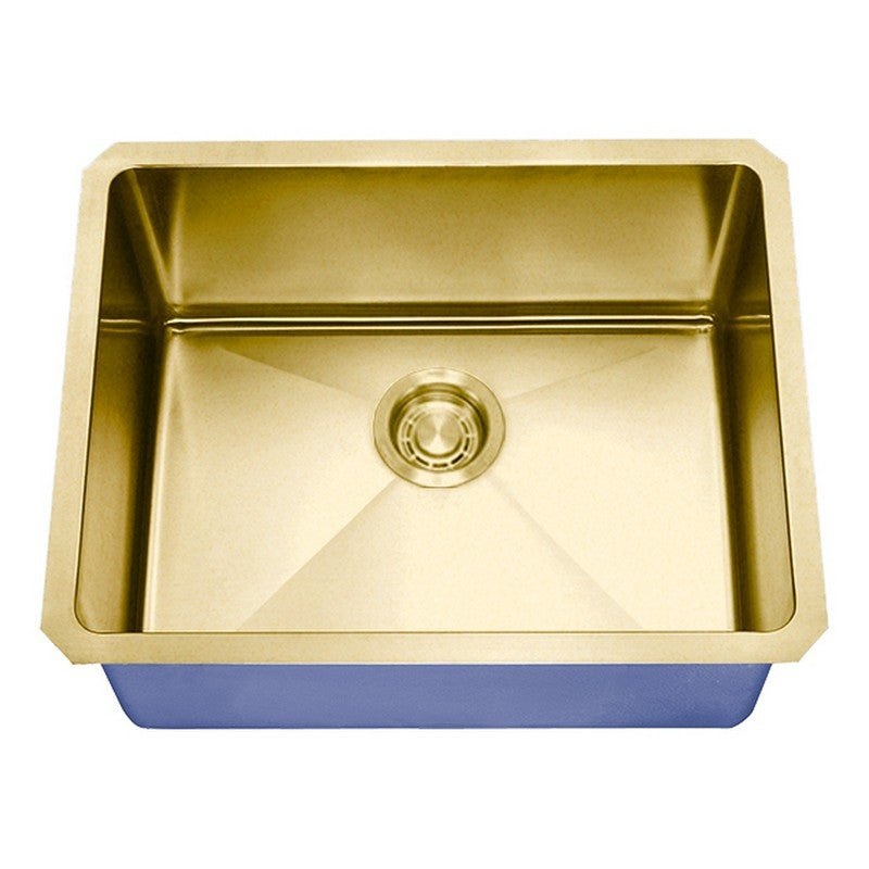 Dakota Sinks DSM-1915 Signature M-Series 19 Inch Micro Radius Single Bowl Undermount Kitchen Bar Sink with Bottom Grid, Satin Brushed Nickel