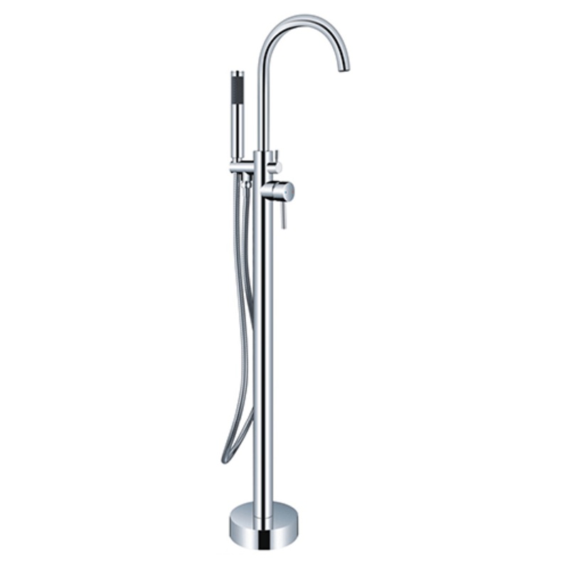 Dakota Sinks Signature 43 3/8 Inch Floor Mounted Bathtub Filler with Shower Head