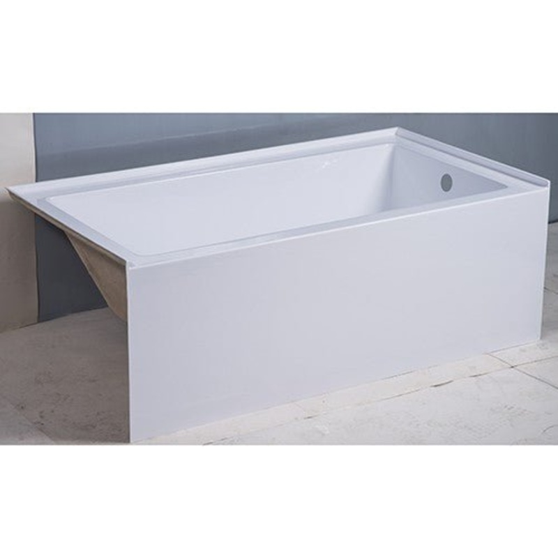Dakota Sinks UST-ALLC01SNW Signature 60 x 30 Inch Alcove Rectangle Left Hand Drain Bathtub with Nested Tile Flange – White