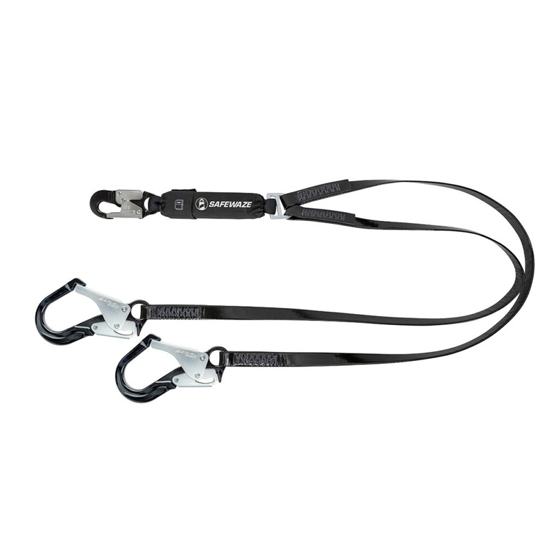PRO-Shield 6 Energy Absorbing Lanyard: Dual Leg, Alu Rebar Hooks