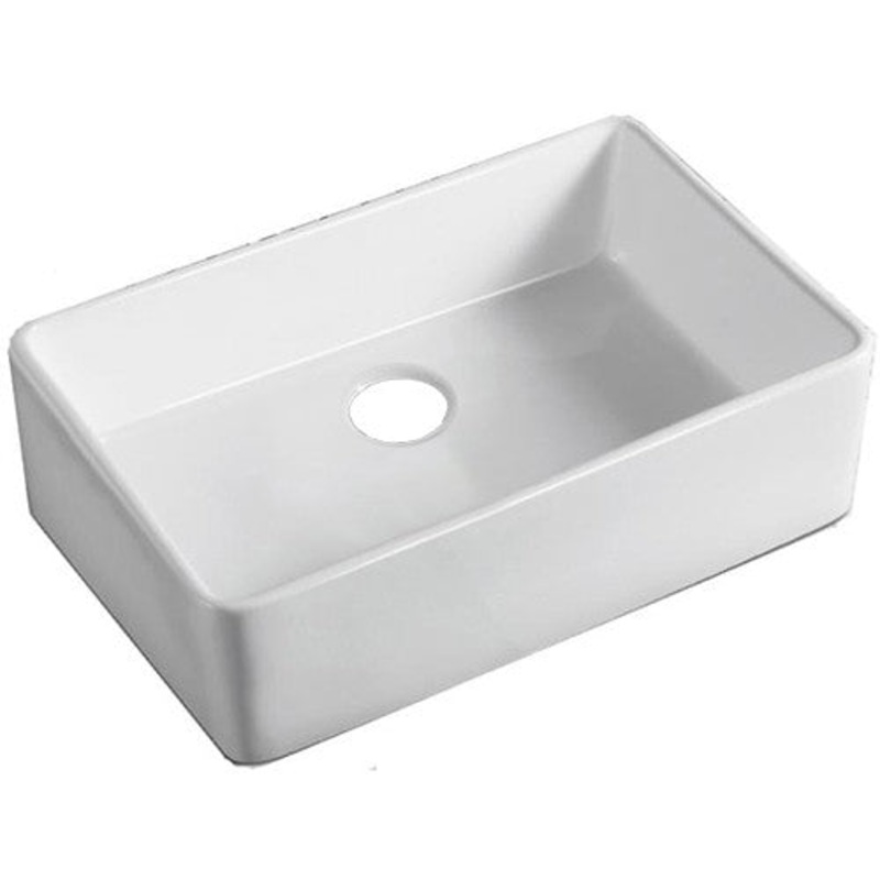 Dakota Sinks DSE-FCA2416 Signature Elements Series 23 7/8 Inch Fire Clay Single Bowl Reversible Apron Front Kitchen Sink – White