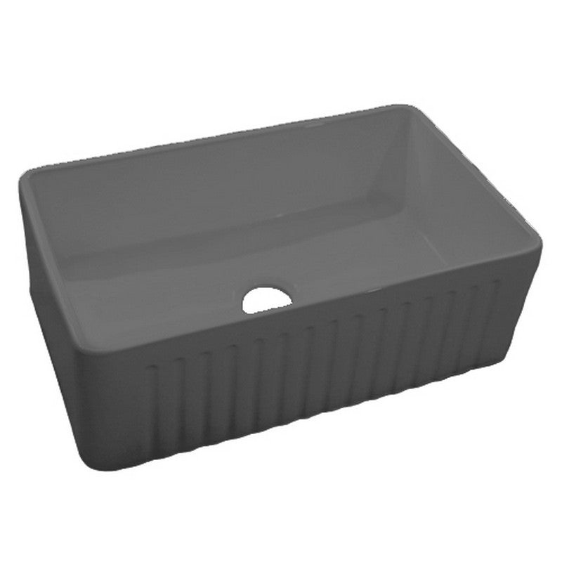 Dakota Sinks DSE-FCA3018S Signature Elements Series 30 1/8 Inch Fire Clay Single Bowl Reversible Apron Front Kitchen Sink