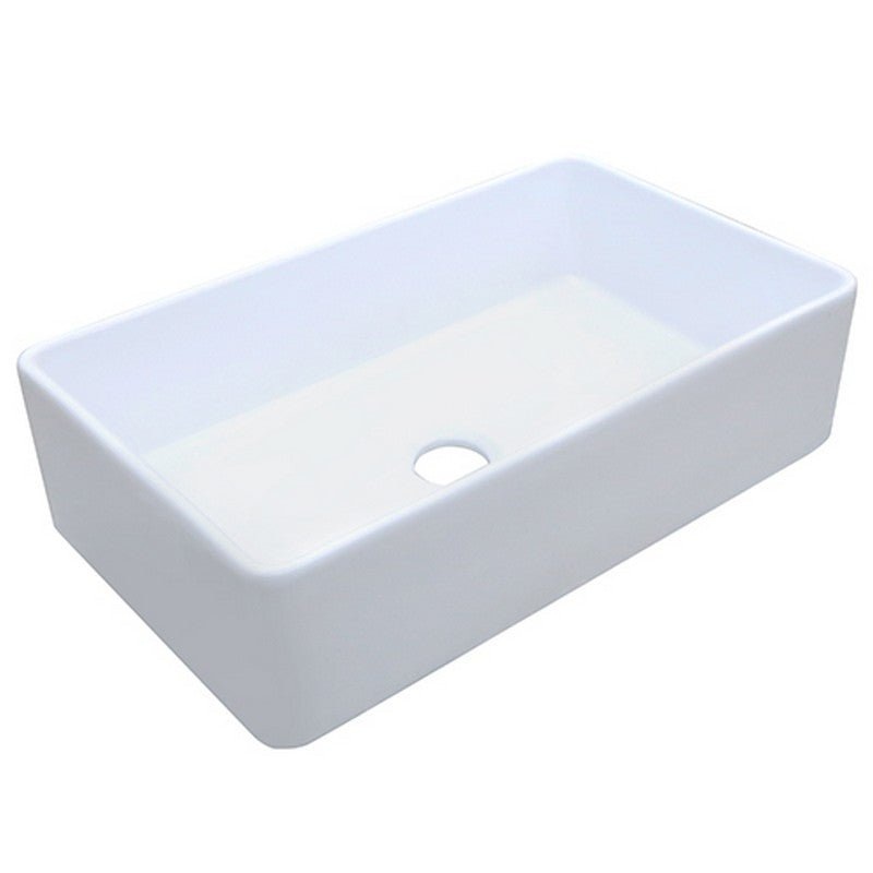 Dakota Sinks DSE-FCA3320 Signature Elements Series 33 1/8 Inch Fire Clay Single Bowl Reversible Apron Front Kitchen Sink