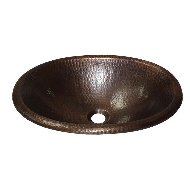 Dakota Sinks DSE-HCL1714 Signature Elements Series 19 Inch Single Bowl Under Mount Bathroom Sink – Handmade Copper