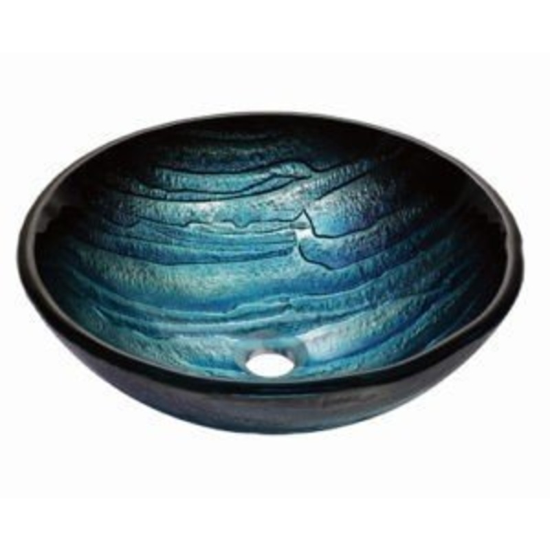 Dakota Sinks DSE-TGV02 Signature Elements Series 16 1/2 Inch Tempered Glass Single Bowl Round Bathroom Vessel Sink