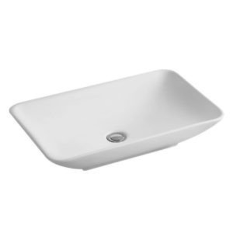 Dakota Sinks DSE-VCV00W Signature Elements Series 22 7/8 Inch Vitreous China Single Bowl Rectangle Bathroom Vessel Sink, White