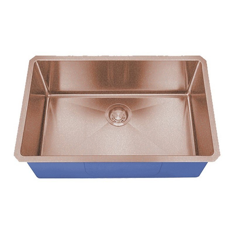Dakota Sinks DSM-2718 Signature M-Series 27 Inch Micro Radius Single D-Bowl Undermount Kitchen Sink with Bottom Grid