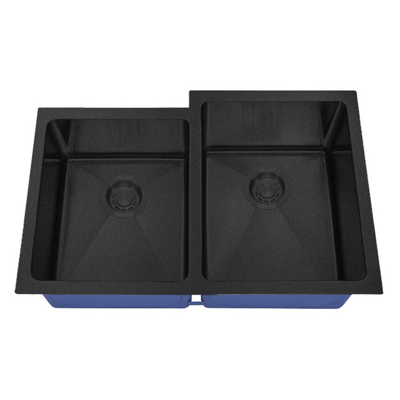 Dakota Sinks DSM-4060-1 Signature M-Series 30 3/4 Inch Micro Radius 40/60 Offset Double Bowl Undermount Kitchen Sink with Bottom Grid