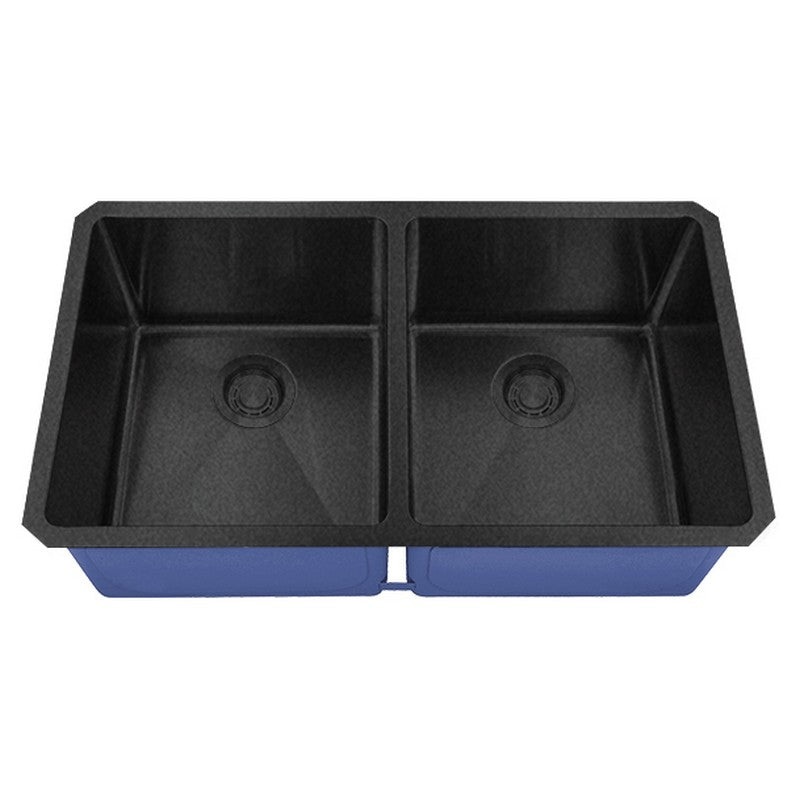 Dakota Sinks DSM-5050 Signature M-Series 32 Inch Micro Radius 50/50 Double Bowl Undermount Kitchen Sink with Bottom Grid