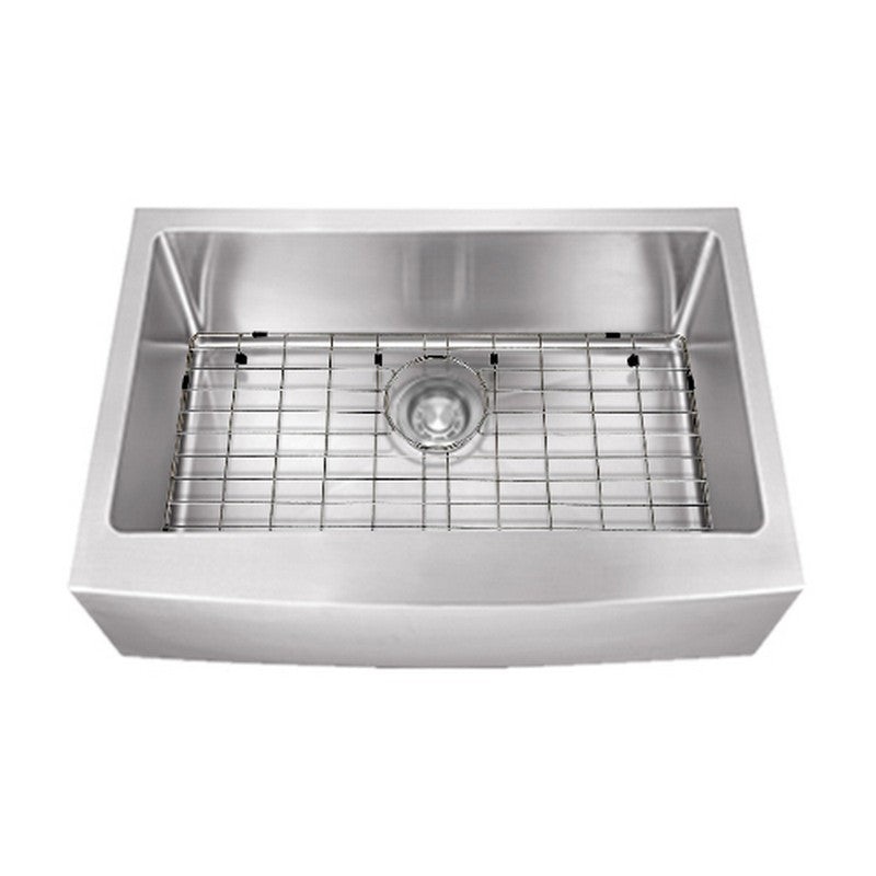 Dakota Sinks DSM-A3020 Signature M-Series 30 x 10 Inch Micro Radius Single Bowl Apron Front Kitchen Sink with Bottom Grid