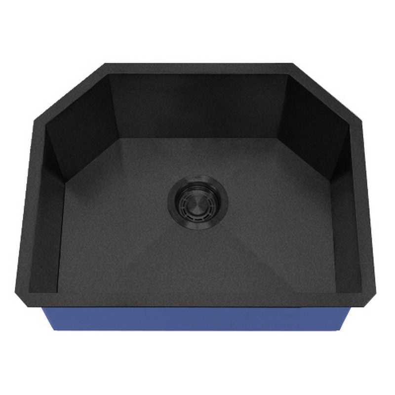 Dakota Sinks DSZ-2321 Signature Z-Series 23 Inch Zero Radius Single D-Bowl Undermount Stainless Steel Kitchen Sink with Bottom Grid