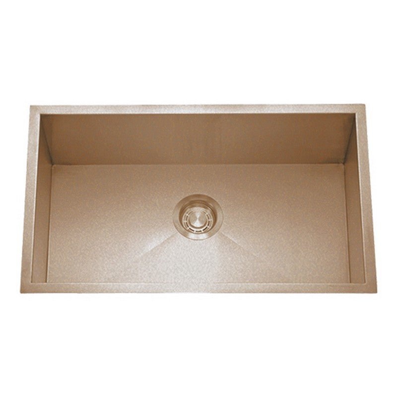 Dakota Sinks DSZ-3018 Signature Z-Series 30 Inch Zero Radius Single Bowl Undermount Stainless Steel Kitchen Sink with Bottom Grid