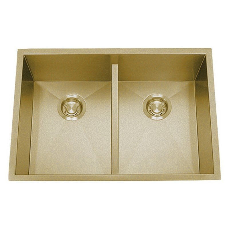 Dakota Sinks DSZ-5050LD Signature Z-Series 32 Inch Zero Radius 50/50 Low Divide Double Bowl Undermount Stainless Steel Kitchen Sink with Bottom Grid