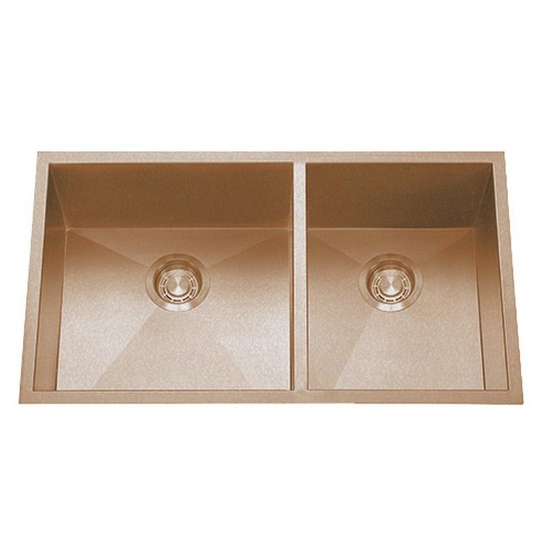 Dakota Sinks DSZ-6040 Signature Z-Series 32 Inch Zero Radius 60/40 Double Bowl Undermount Stainless Steel Kitchen Sink with Bottom Grid
