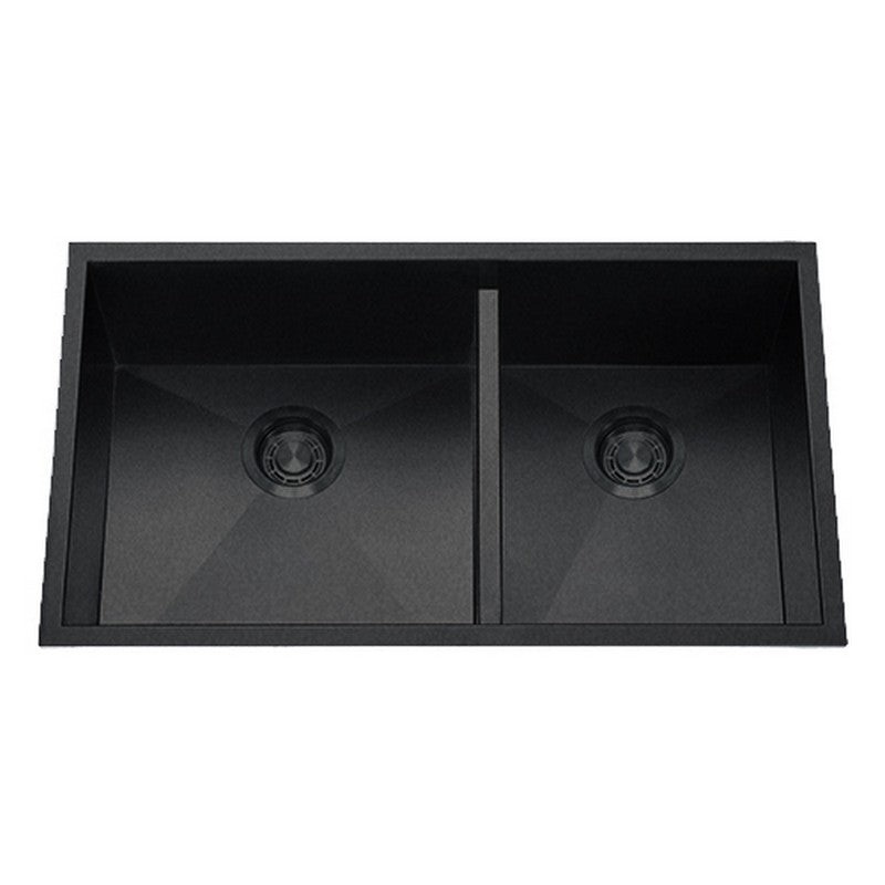 Dakota Sinks DSZ-6040LD Signature Z-Series 32 Inch Zero Radius 50/50 Low Divide Double Bowl Undermount Stainless Steel Kitchen Sink with Bottom Grid