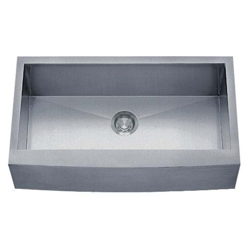 Dakota Sinks DSZ-A3620 Signature Z-Series 36 Inch Zero Radius Single Bowl Apron Front Stainless Steel Kitchen Sink with Bottom Grid