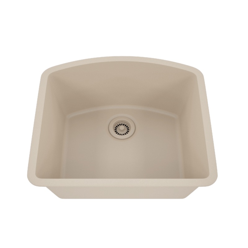 Dakota Sinks GSE-QC2321-BE Builders Elements Series 23 Inch Quartz Composite Single D-Bowl Undermount Kitchen Sink