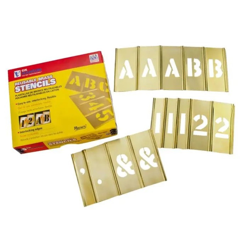 Stencil Set-Letter/Number 4 Brass 92Pcs.