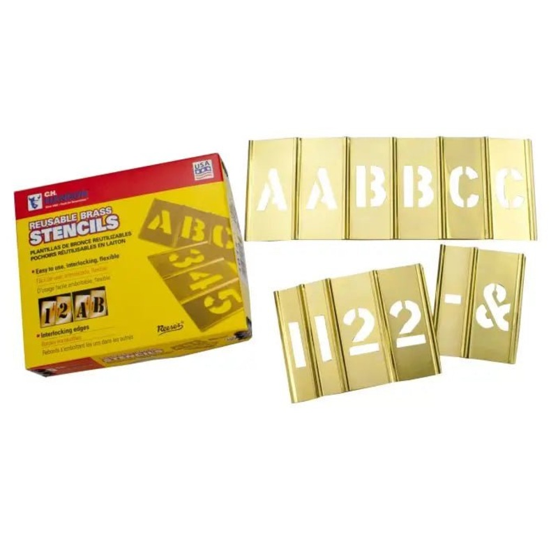 Stencil Set-Letter/Number 6 Brass 77Pcs.