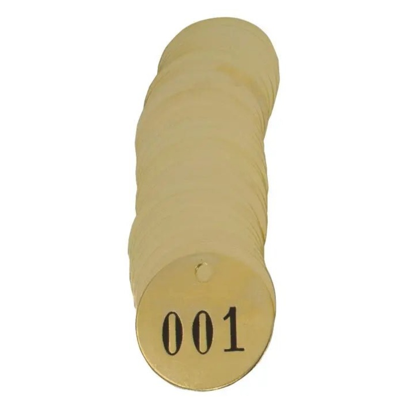 Tag-001-200 1-1/2 Round Brass 200pk